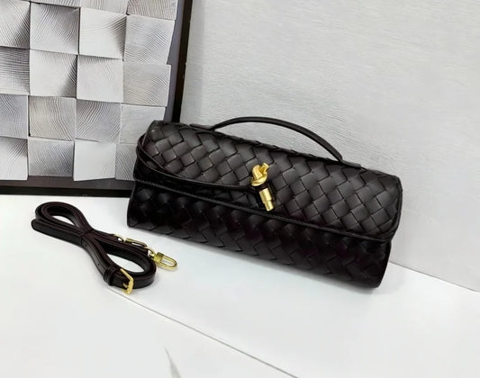 Sac bandoulière tendance pour femme, tissé à carreaux en PU, fait main, transfrontalier