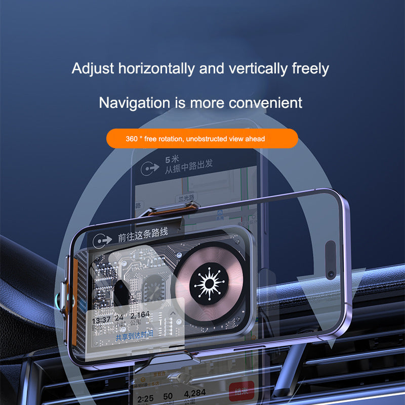 Support voiture chargeur sans fil C11 – Ouverture infrarouge automatique, style Punk transparent