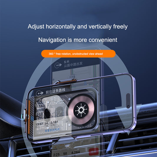 Support voiture chargeur sans fil C11 – Ouverture infrarouge automatique, style Punk transparent